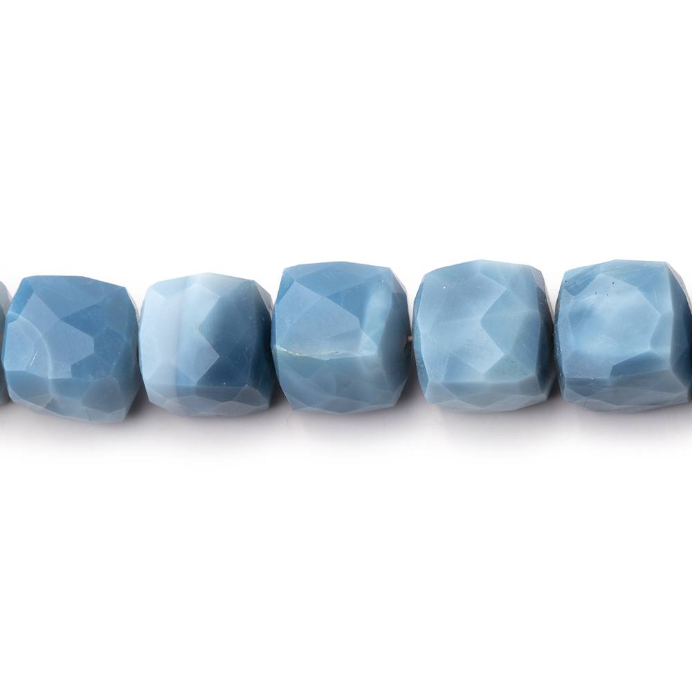 8-8.5mm Owyhee Denim Blue Opal Faceted Cube 7.75 inch 22 Beads