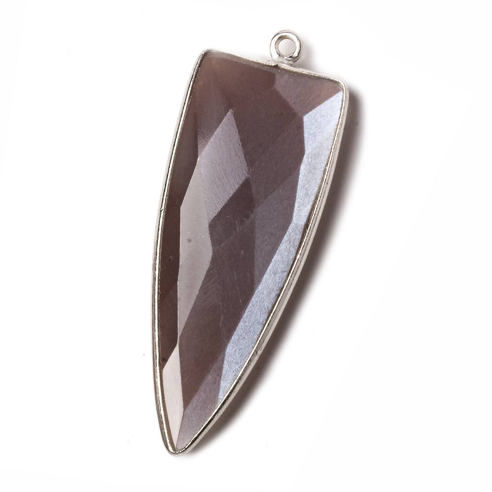42x16mm Silver .925 Bezel Chocolate Moonstone Point 1 ring Pendant 1 piece