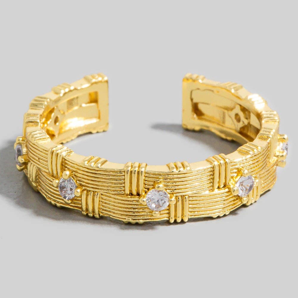 Bague mode à double rang nervuré The Looks by Fame