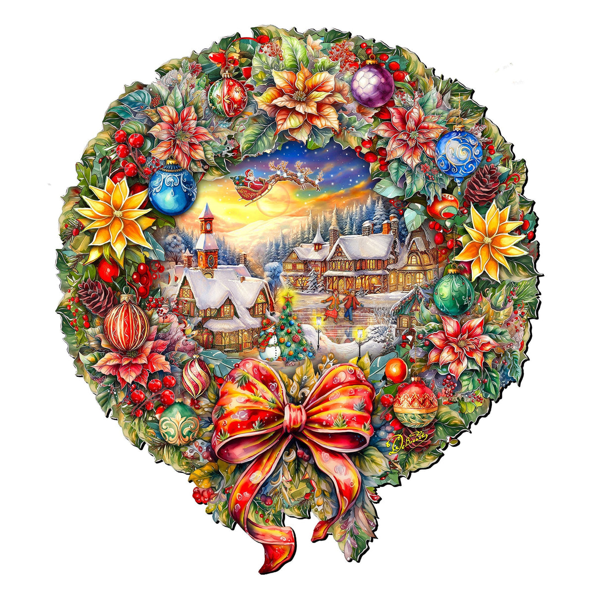 Christmas Wreath Holiday Door Decor by G. Debrekht - Christmas Decor - 8652802H