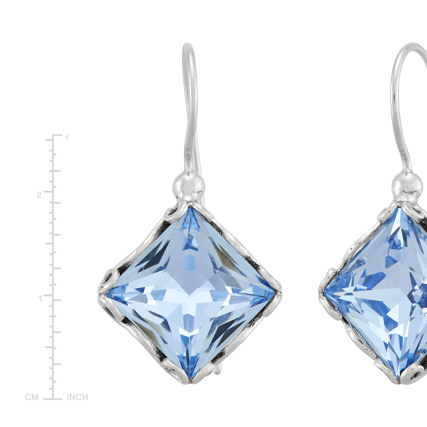 Boucles d'oreilles pendantes Silpada « Cooling Effects » en argent et cristaux bleus