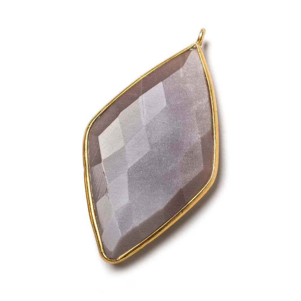 45x24mm Vermeil Bezel Chocolate Moonstone faceted Kite Pendant 1 piece