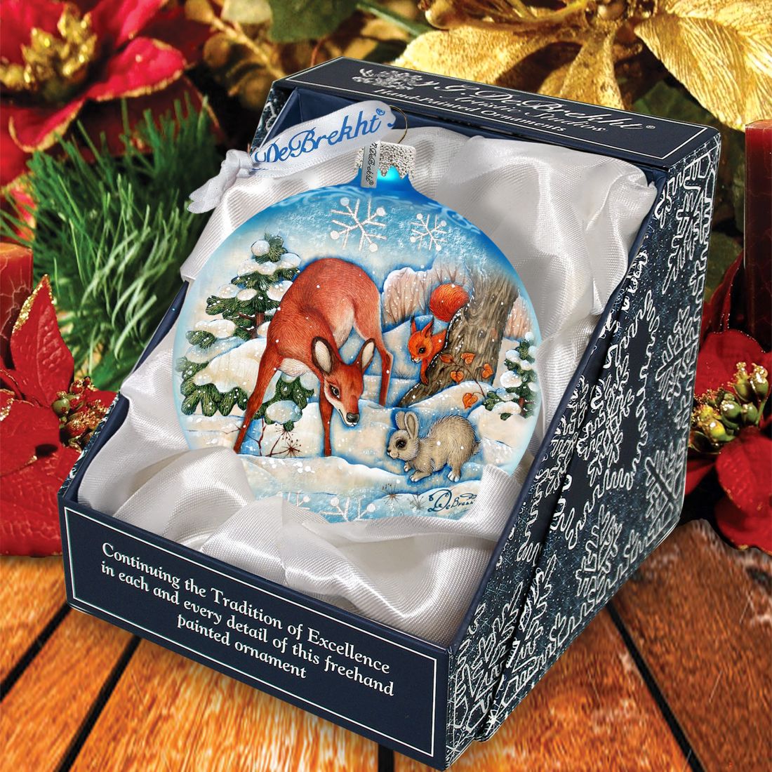 Forest Friends Ball Glass Ornament by G. DeBrekht - Wildlife Holiday Decor - 73412