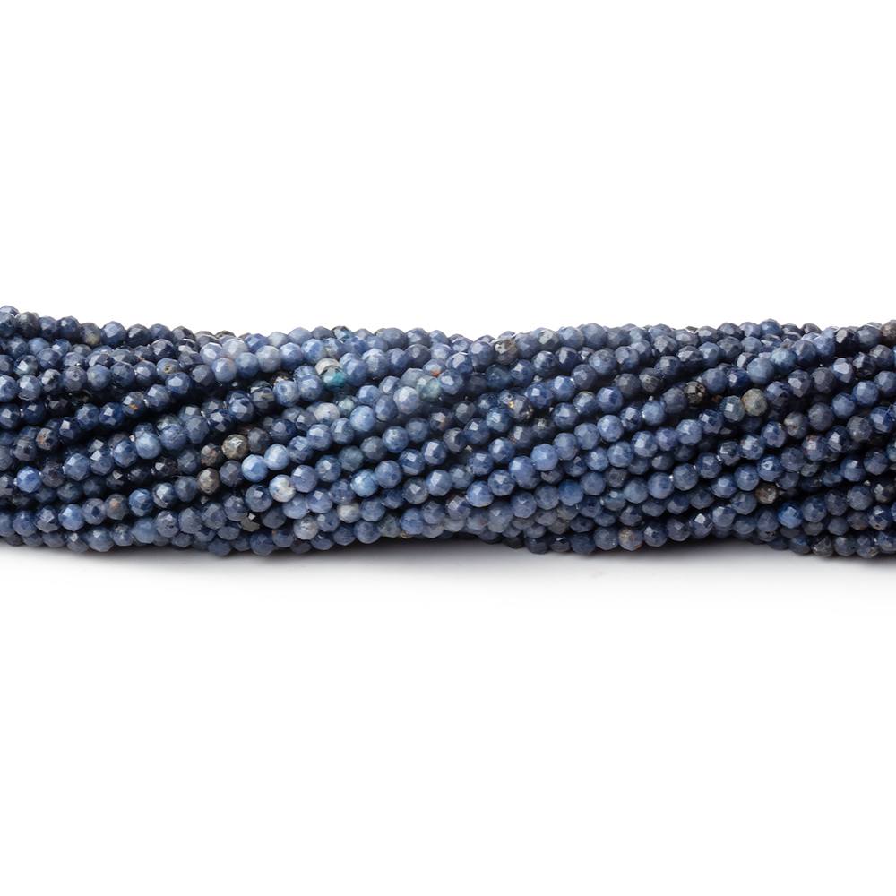 2mm Shaded Blue Sapphire Micro Faceted Round 12.5 inch 185 Beads
