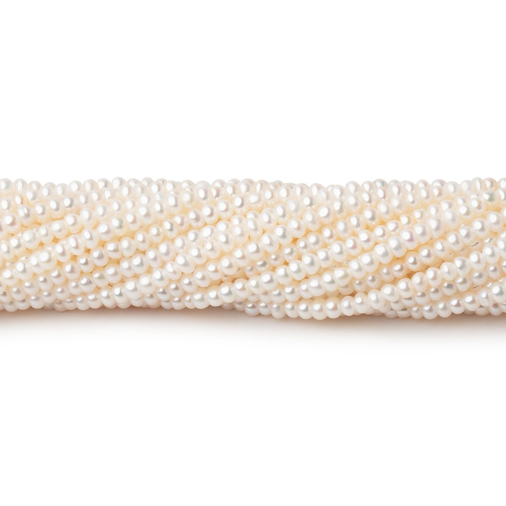2.5mm Creamy White Off Round Freshwater Pearls 15.5 inch 190 Beads AAA