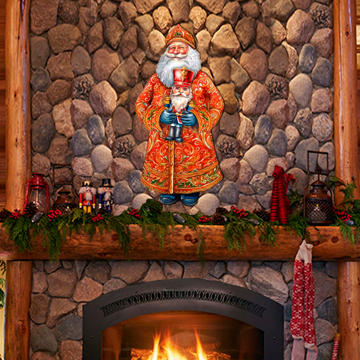 Santa's Holiday Nutcracker Holiday Door Decor by G. Debrekht - Christmas Santa Snowman Decor - 8691401H