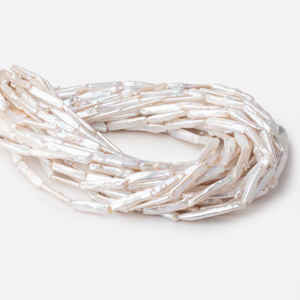 17-25mm Rosé White Rectangle Freshwater Pearls 16 inch 17 beads