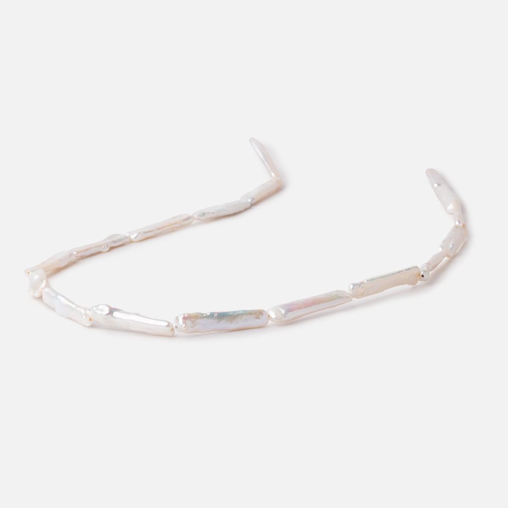 17-25mm Rosé White Rectangle Freshwater Pearls 16 inch 17 beads