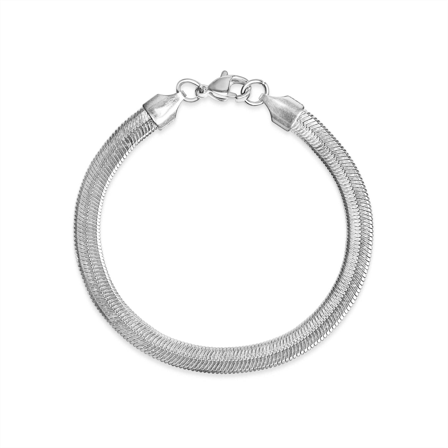 Bracelet en acier inoxydable maille chevrons
