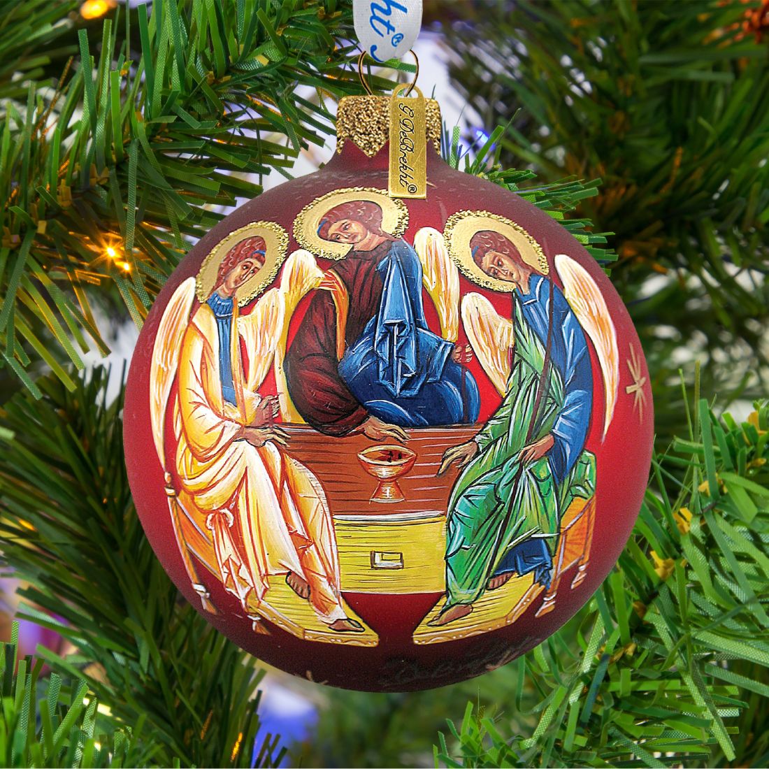 Nativity Glass Ornament Set of 3 by G. DeBrekht - Nativity Holiday Decor - 73510-B3