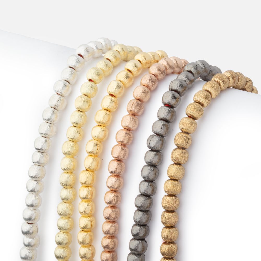 4mm Brushed Round Beads