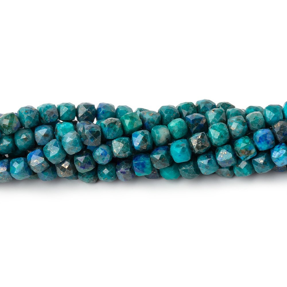 4mm Chrysocolla Micro Faceted Cube Beads 12.5 inch 75 pieces A