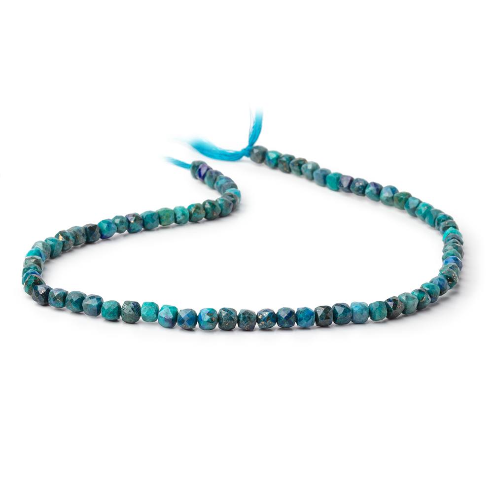 4mm Chrysocolla Micro Faceted Cube Beads 12.5 inch 75 pieces A