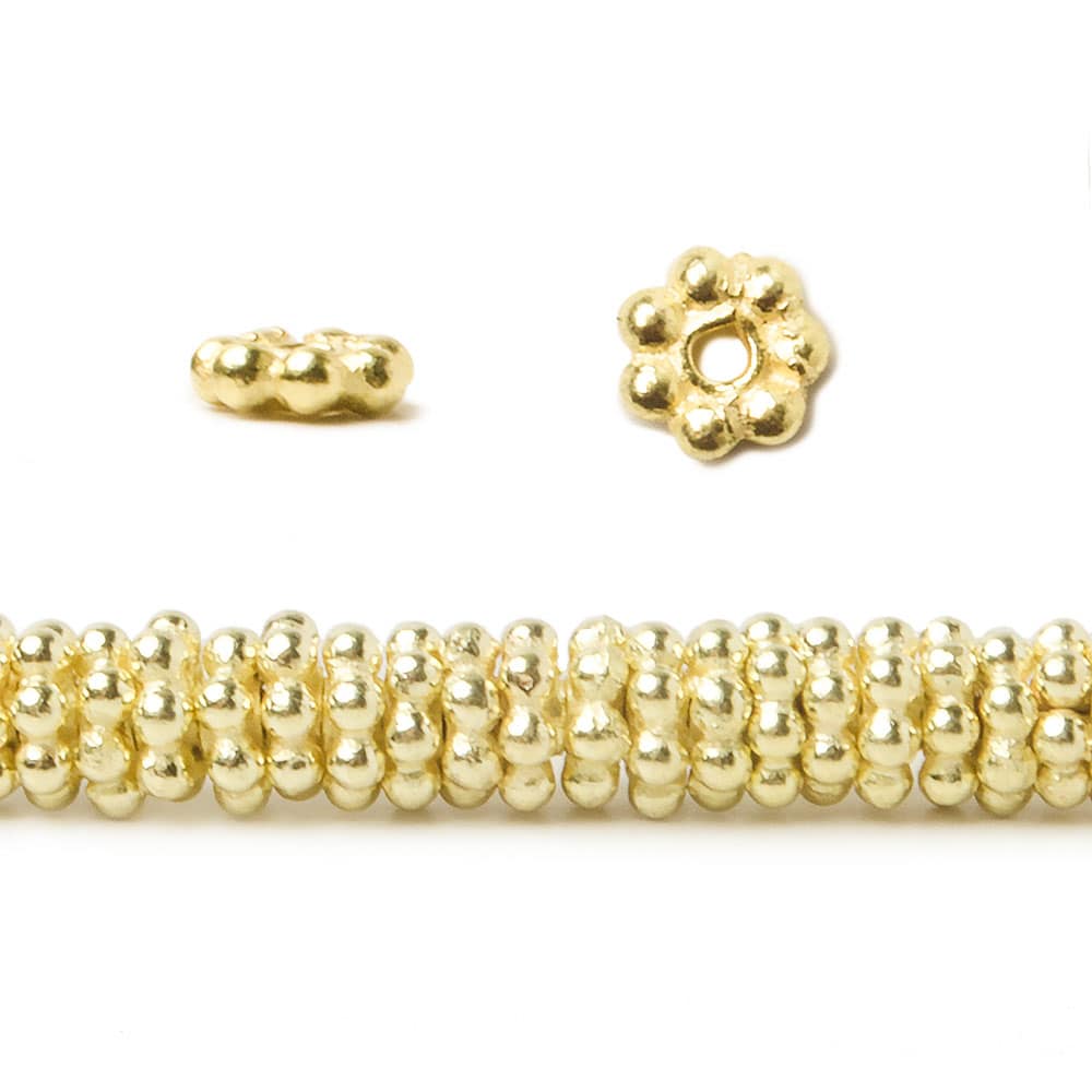 4mm Daisy Spacer Beads 8 inch 155 pieces