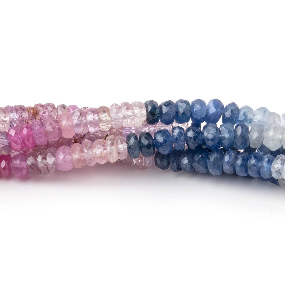 4mm Multi Color Sapphire Faceted Rondelle Beads 16 inch 218 pieces A