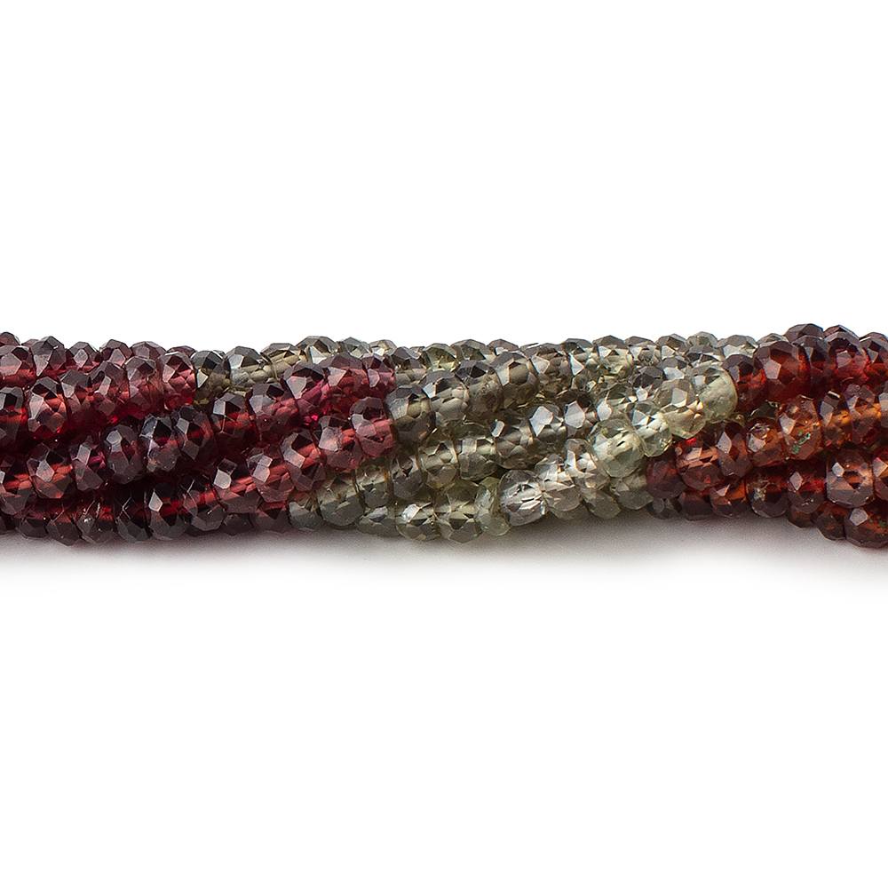 4mm Multi Gemstone Faceted Rondelle Beads 13.5 inch 130 pieces