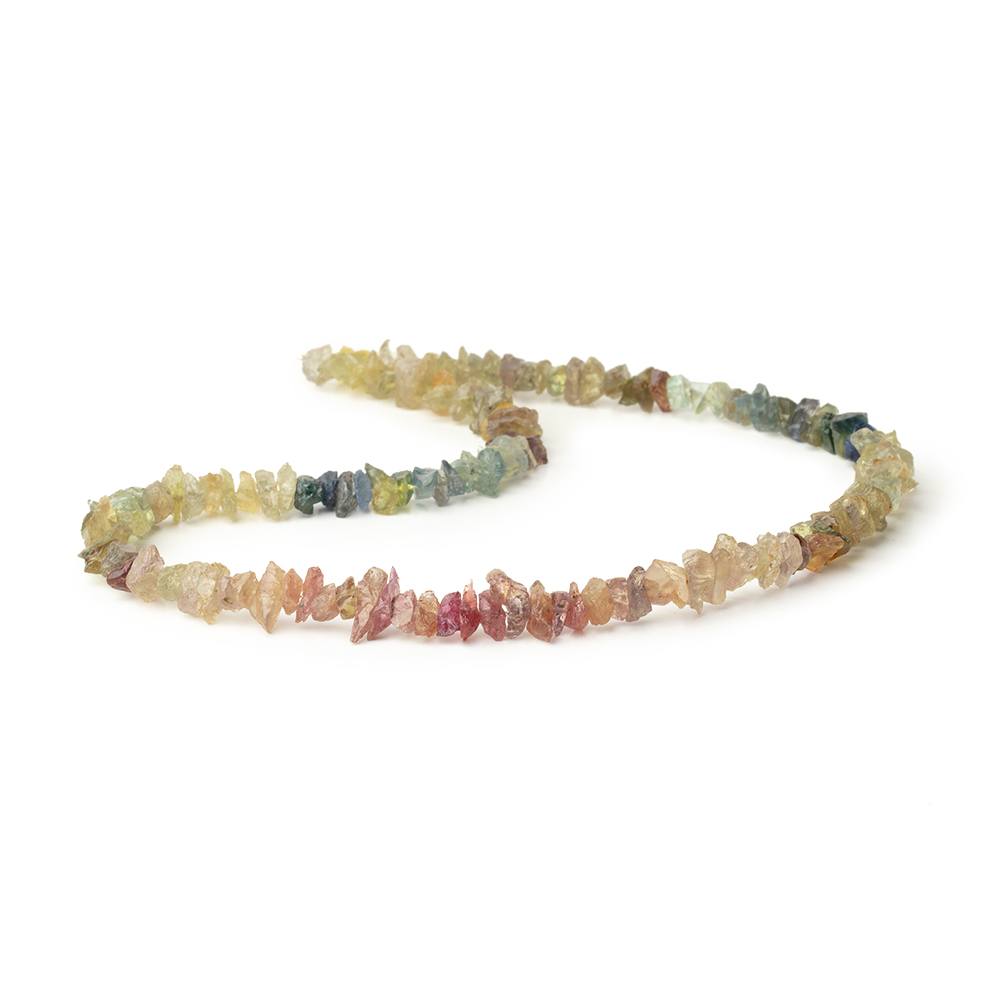 4x2-6x3mm Multi Color Sapphire Raw Crystal Beads 17.5 inch 138 pieces
