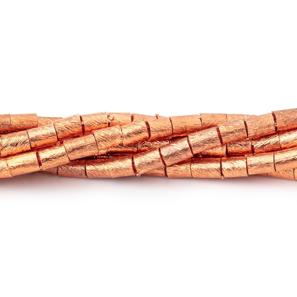 4x3mm Brushed Tube Beads 8 inch 48 pieces