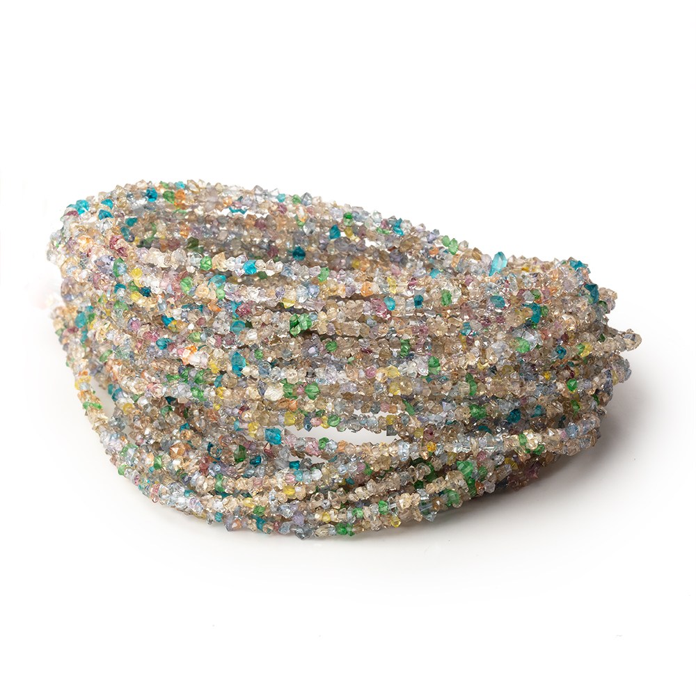 2x1-3x1.5mm Multi Color Double Terminated Quartz Beads 15 inch 275 pieces