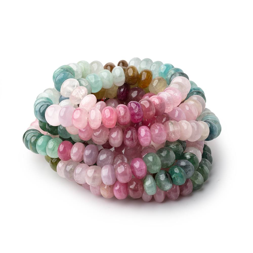 8.5mm Afghani Tourmaline Plain Rondelle 18 inch 88 Beads A