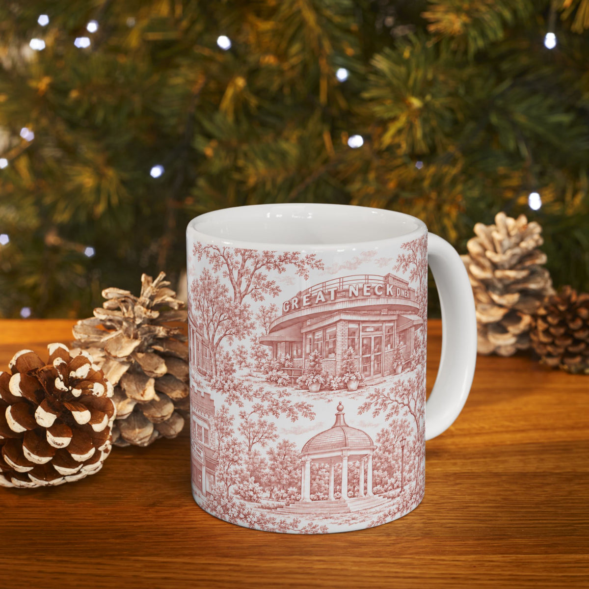 Great Neck Red de Jouy 11oz Ceramic Mug