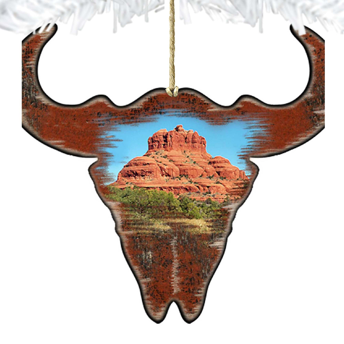 Buffalo Skull Wooden Ornaments by Nature Wonders - Wildlife Holiday Decor - 8198235