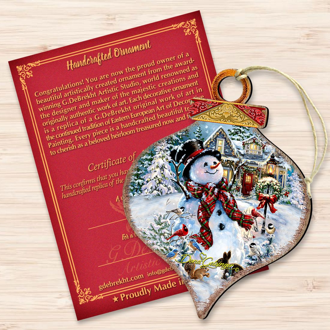 Old Fashioned Christmas Wooden Ornaments by Gelsinger - Christmas Santa Snowman Decor - 8031023-1563