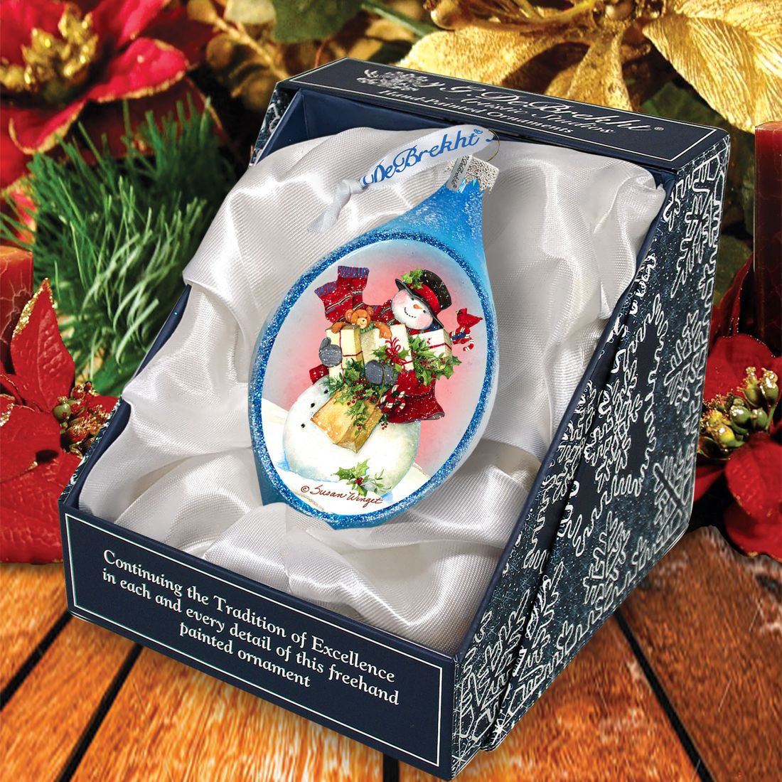 Gift of Snowman Glass Ornament by Susan Winget - Christmas Santa Snowman Decor - 757-201-SW