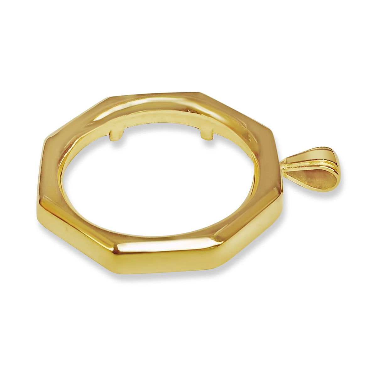 Fancy Solid White/Yellow/Rose Gold Handmade Pendant, 1oz