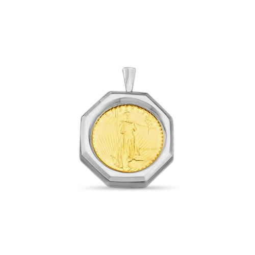 Fancy Solid White/Yellow/Rose Gold Handmade Pendant, 1oz