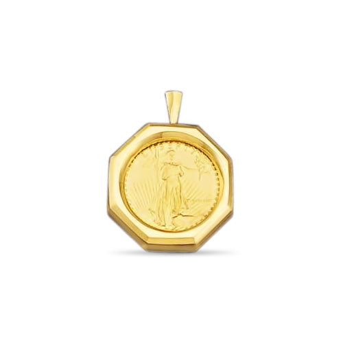 Fancy Solid White/Yellow/Rose Gold Handmade Pendant, 1oz