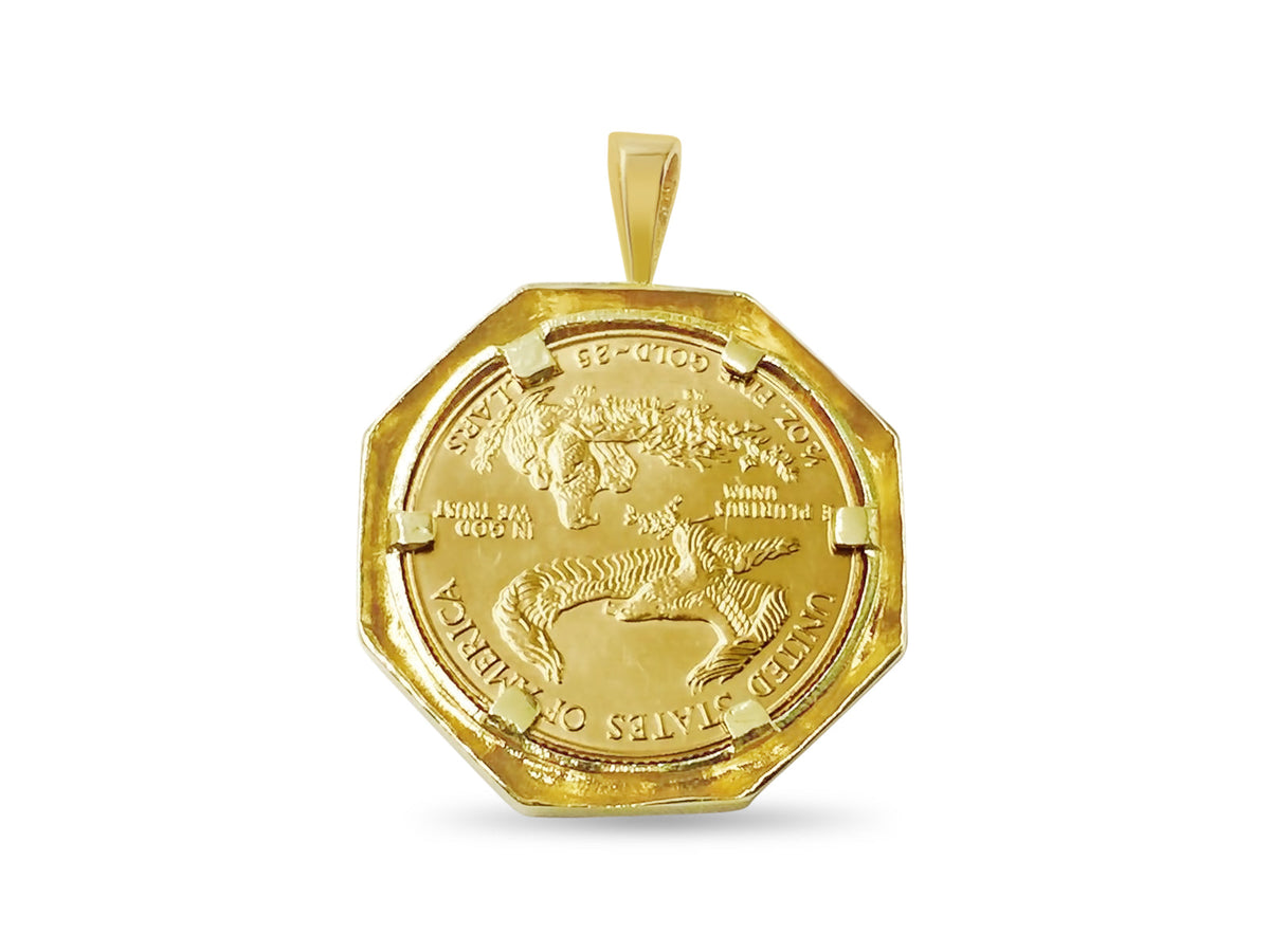 Fancy Solid White/Yellow/Rose Gold Handmade Pendant, 1oz