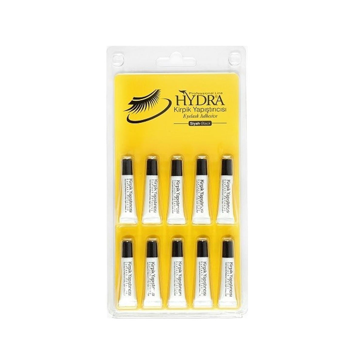 Hydra Eyelash Glue - Black, 10 x 1g - Reliable False Eyelash Adhesive for Professionals & Beauty Enthusiasts