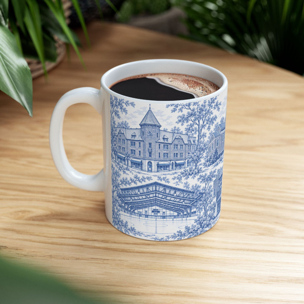 Great Neck Blue Toile de Jouy 11oz Ceramic Mug