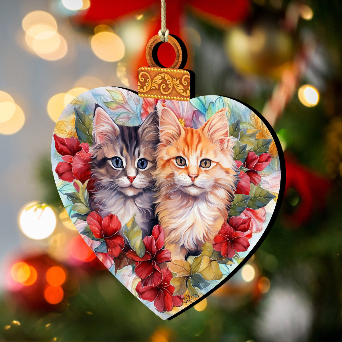 Cute Kittens Wooden Ornaments by G. Debrekht Pets Decor - 8611091