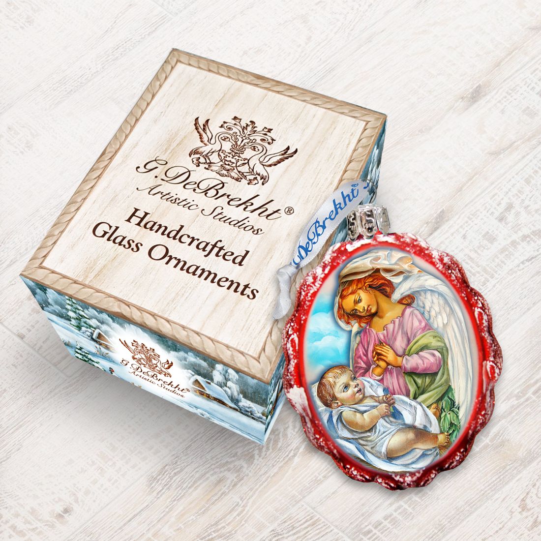 Blessing Child Angel Mercury Glass Ornament by G. DeBrekht - Nativity Holiday Decor - 772019