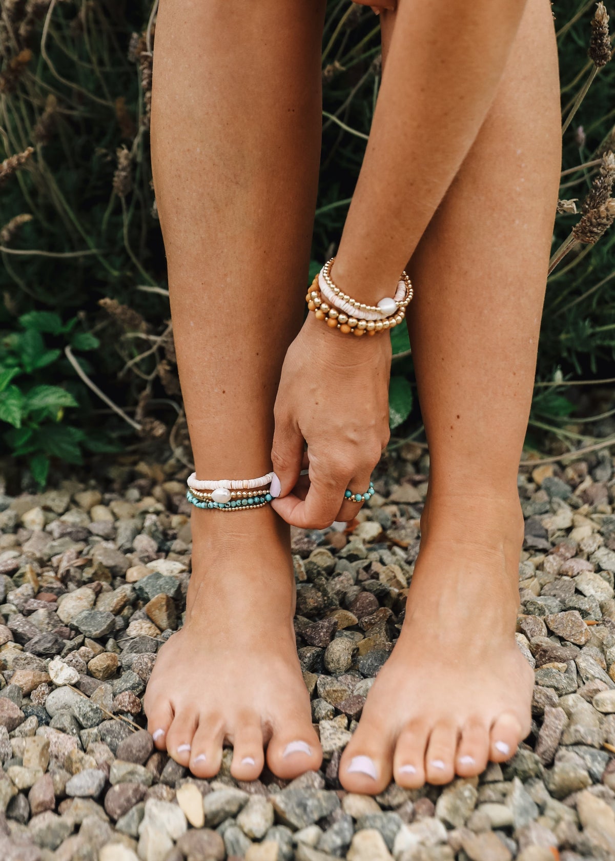 Natural Turquoise + 14k Gold Filled || Adult Anklet