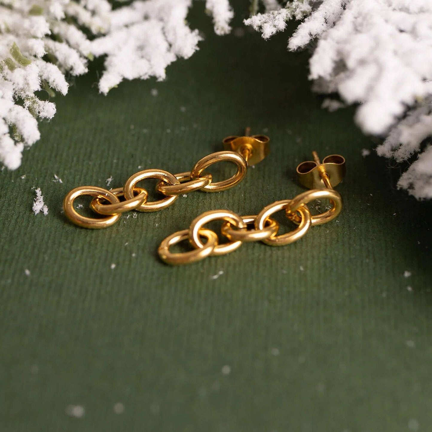 18K Gold PVD Stainless Steel Loop Dangle Earring