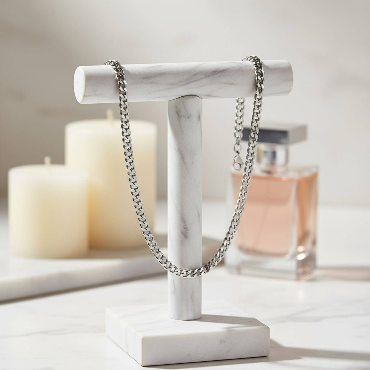Collier chaîne maille gourmette en acier inoxydable