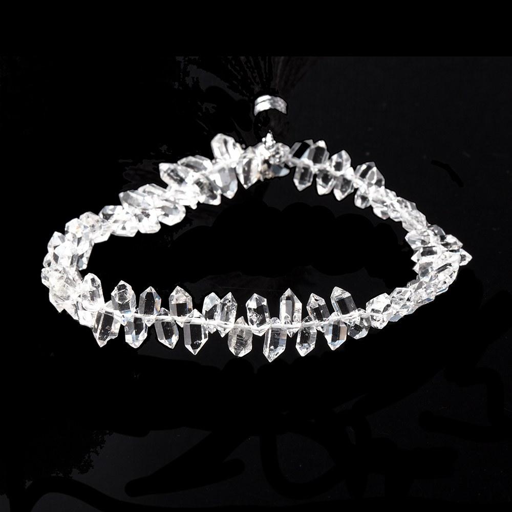 3x5mm Double Terminated Crystal Quartz Beads 7.5 inch 66 pieces