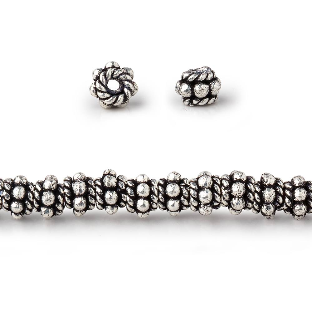 5x3mm Daisy & Twist Stack Spacer Beads 8 inch 60 pieces