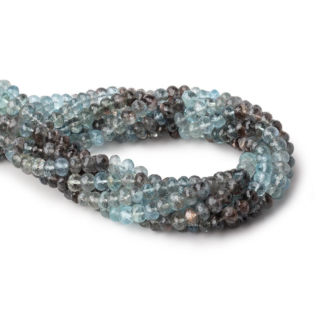6-7mm Copper Moss Aquamarine Faceted Rondelle Beads 14 inch 75 pieces AAA