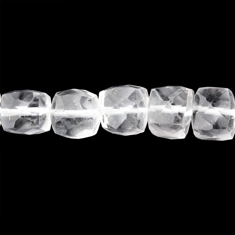 6-7mm Crystal Quartz Faceted Cubes 7.5 inch 27 Beads