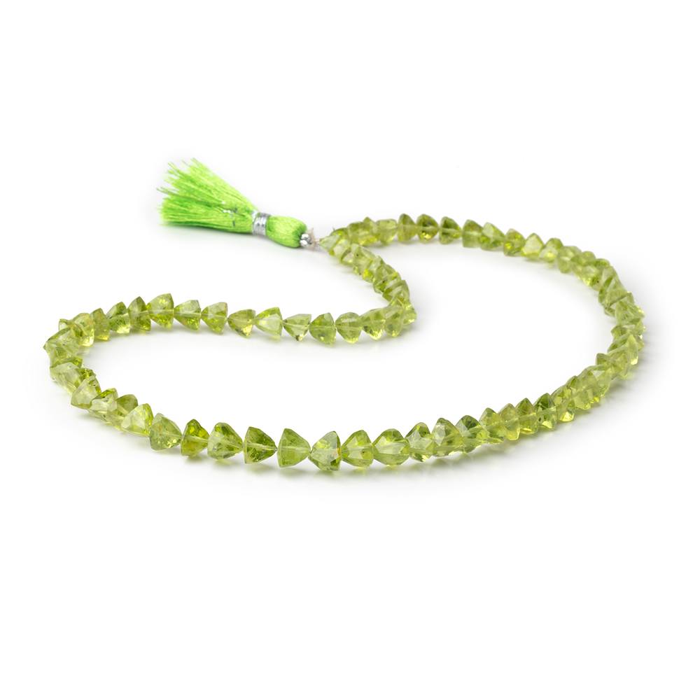 5.5-6mm Peridot Faceted Trillion Beads 16 inch 75 pieces AA