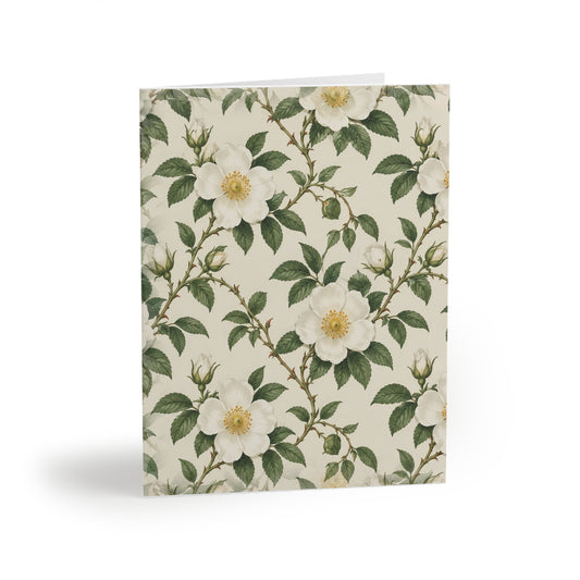 A Cherokee Rose Blank Greeting Cards Set (8/16/24 pcs) - Ivory Bloom