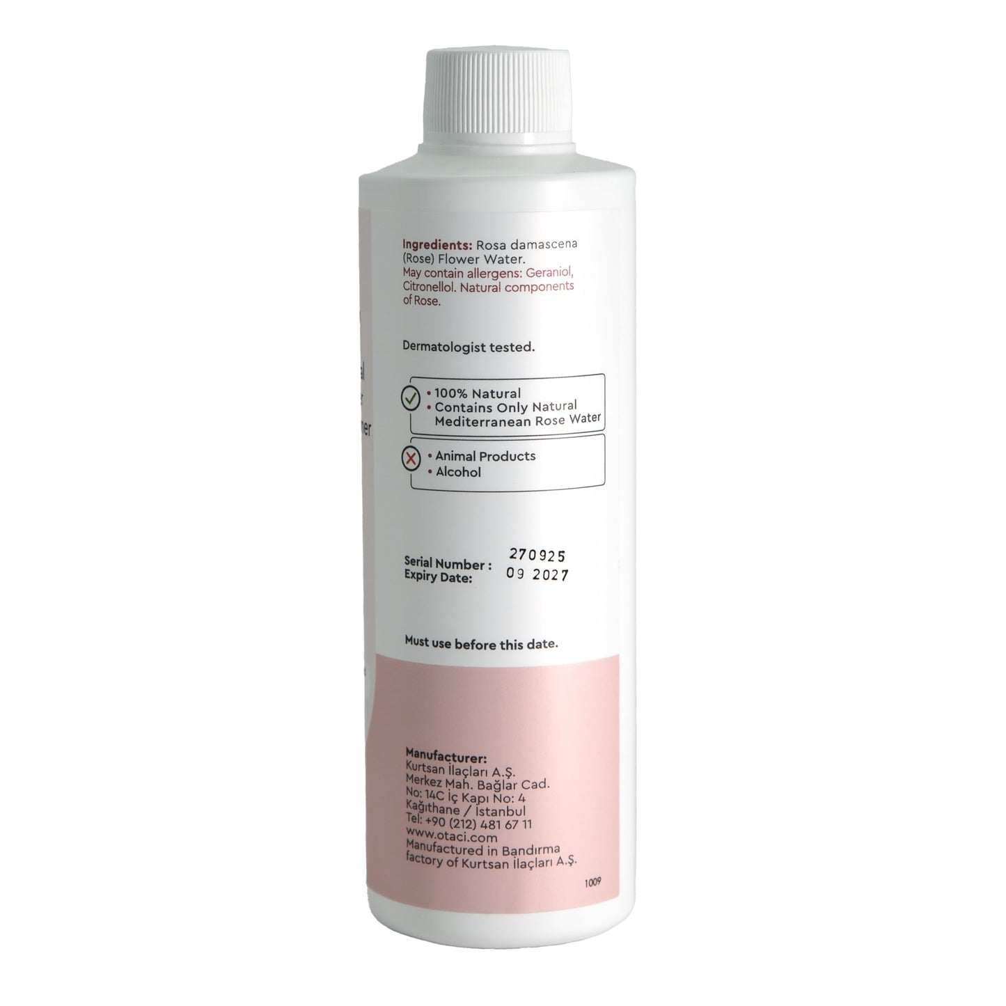 Otacı Natural Rose Water Toner 150ml - Soothing and Refreshing | Skin Care