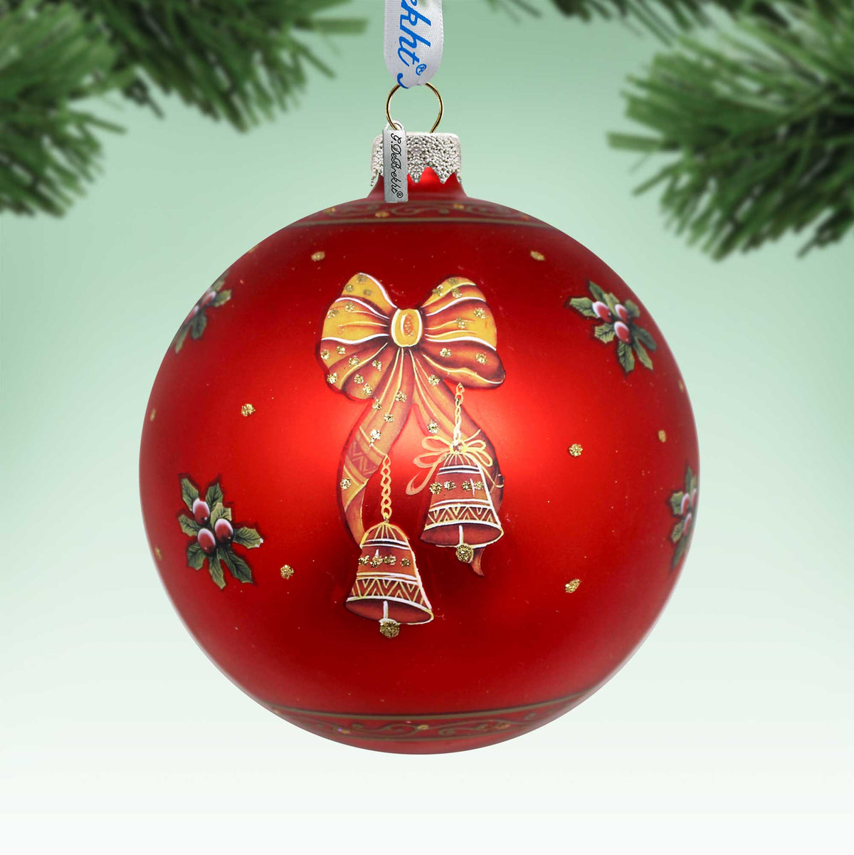 Christmas Miracle Lg Glass Ornament in Red by G.Debrekht - Nativity Holiday Decor - 73929R