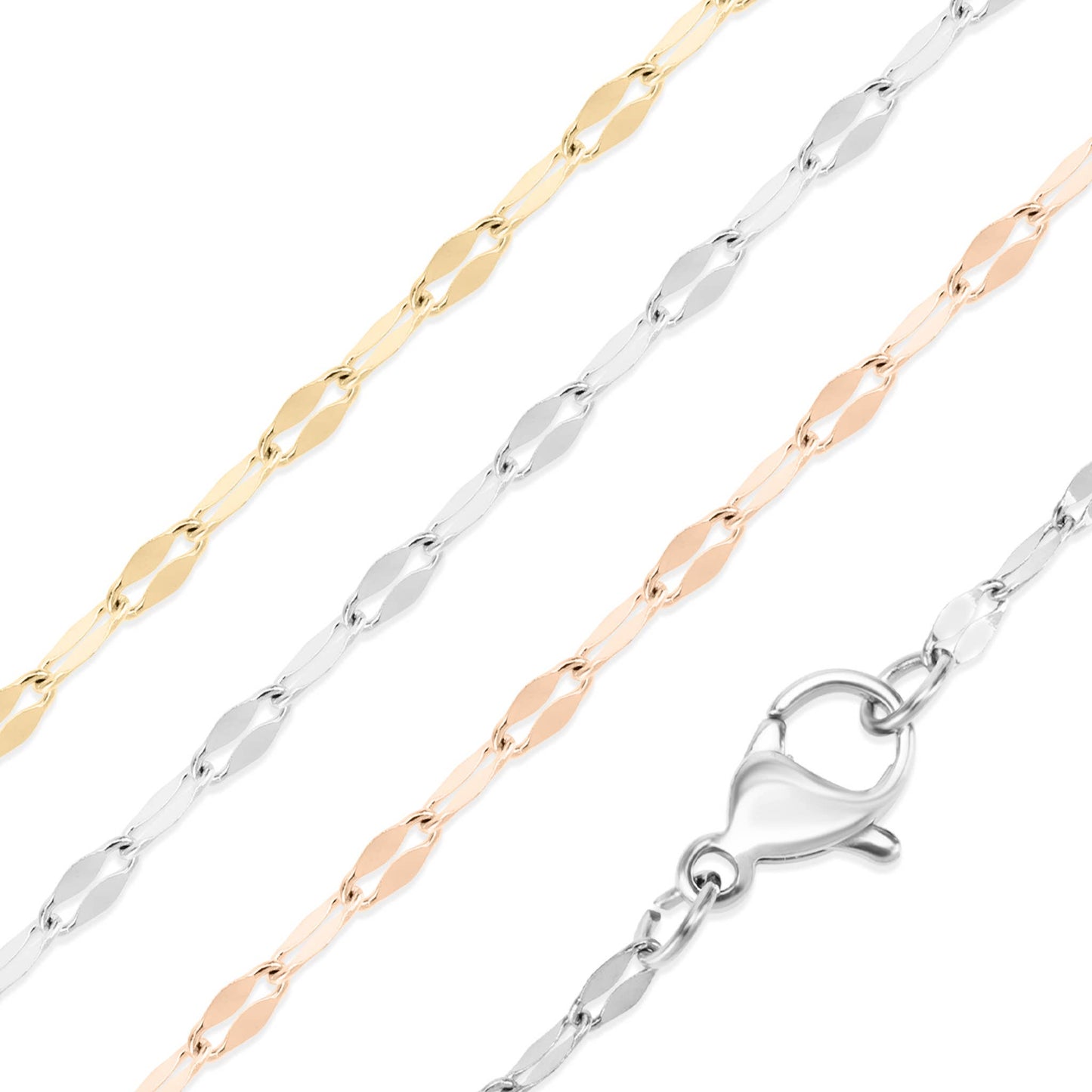 Collier de chaîne à lèvres en acier inoxydable