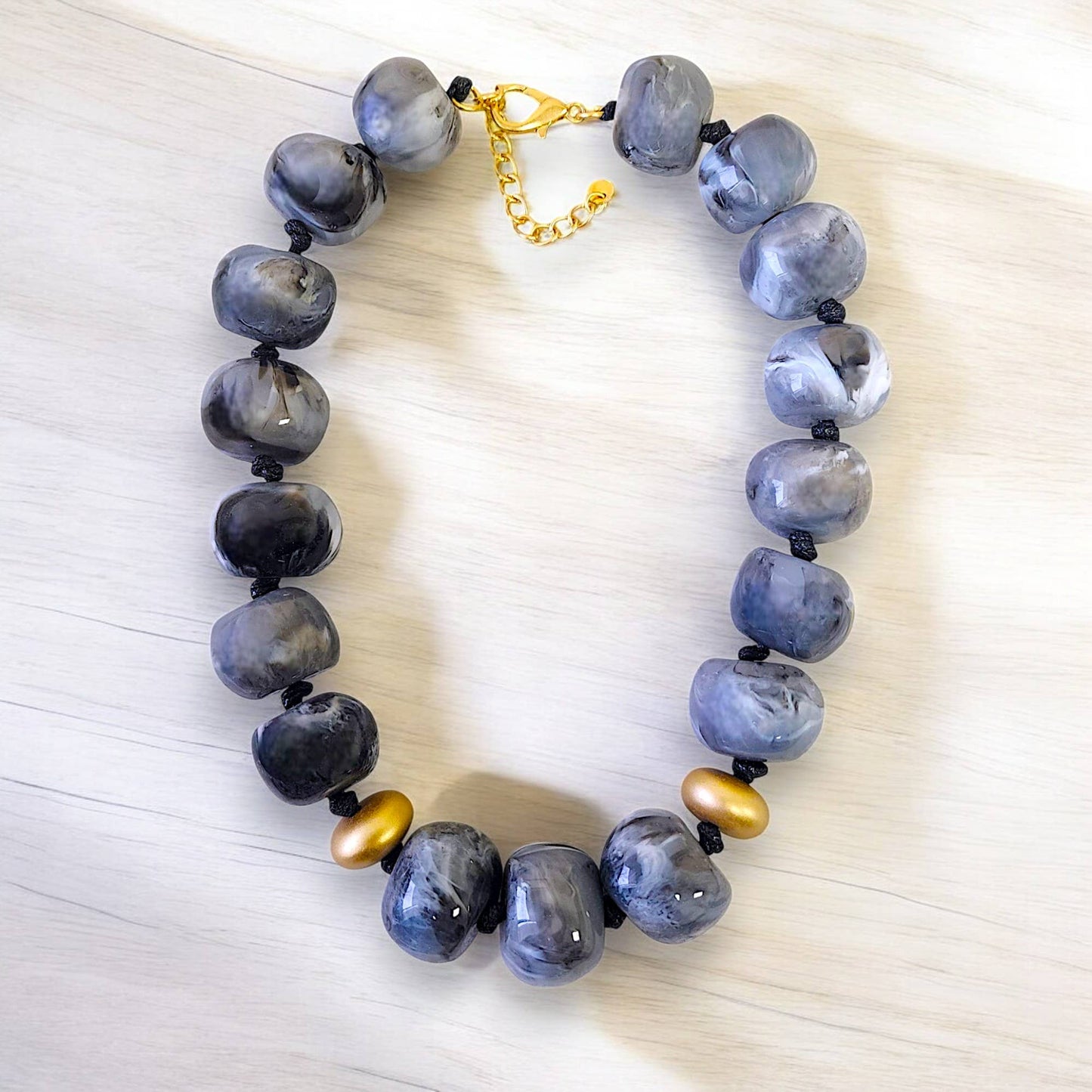 Bijoux Envie Blue Necklace | Gumball Necklace | Nautical | Navy | Chunky