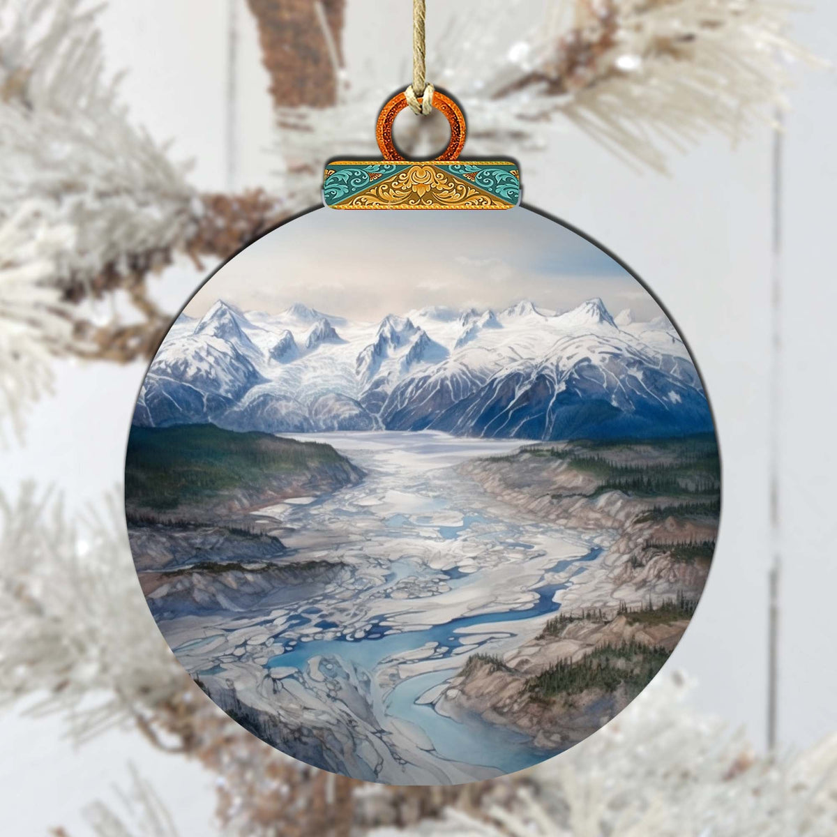 Alaskan Wilderness Symphony Wooden Ornaments by G.Debrekht - Wildlife Holiday Decor - 870057